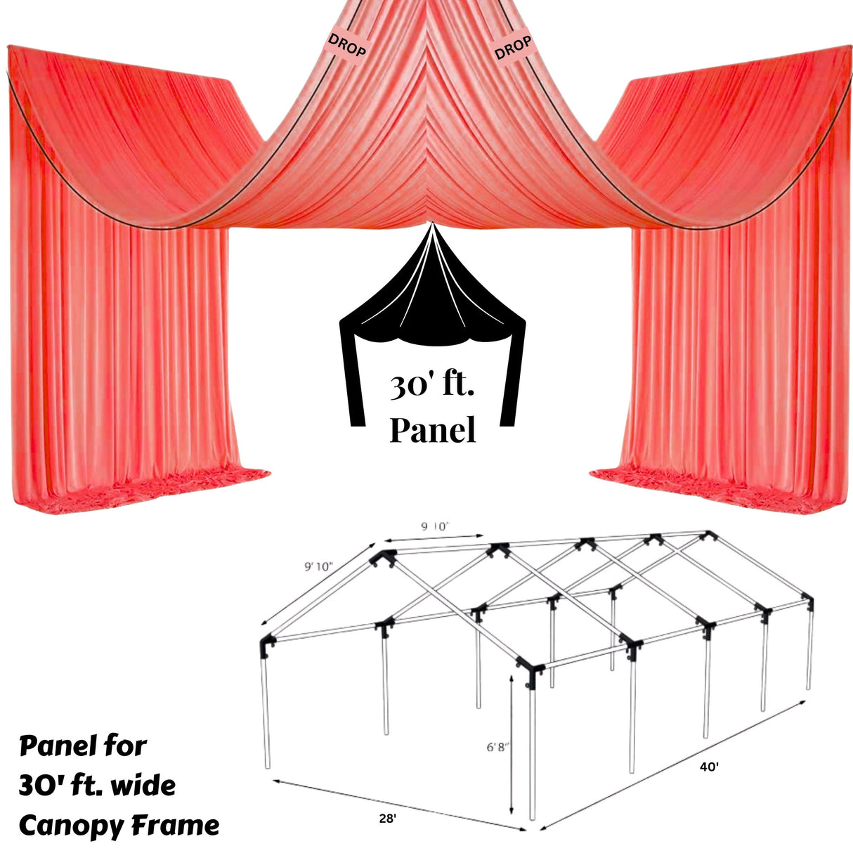 Premium Kiana Interlock Poly Canopy Draping Panel (Made in USA)