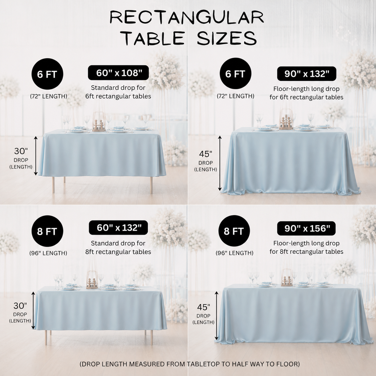 Rectangular Premium Polyester Tablecloth (Made in USA)