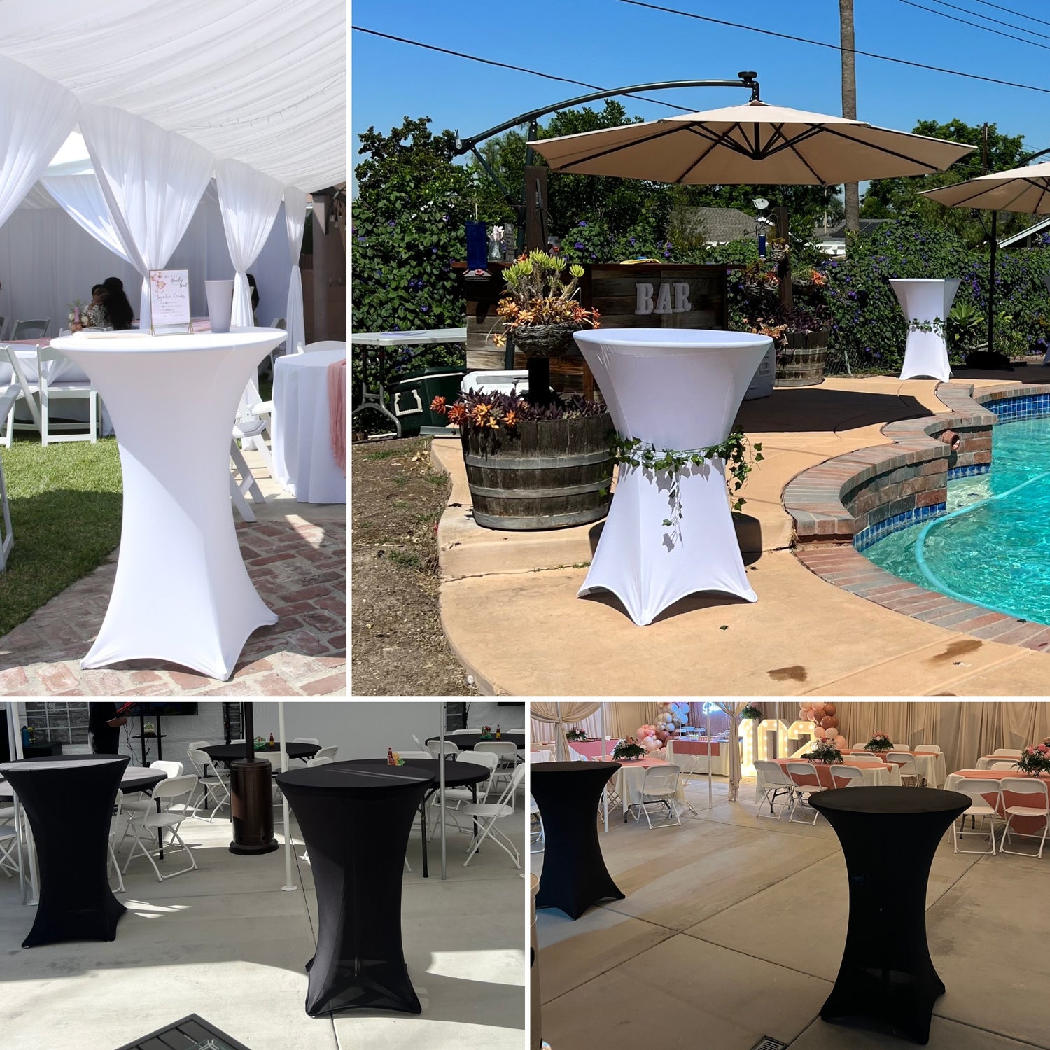 Spandex Cocktail Table Cover 30" Round (Made in USA)
