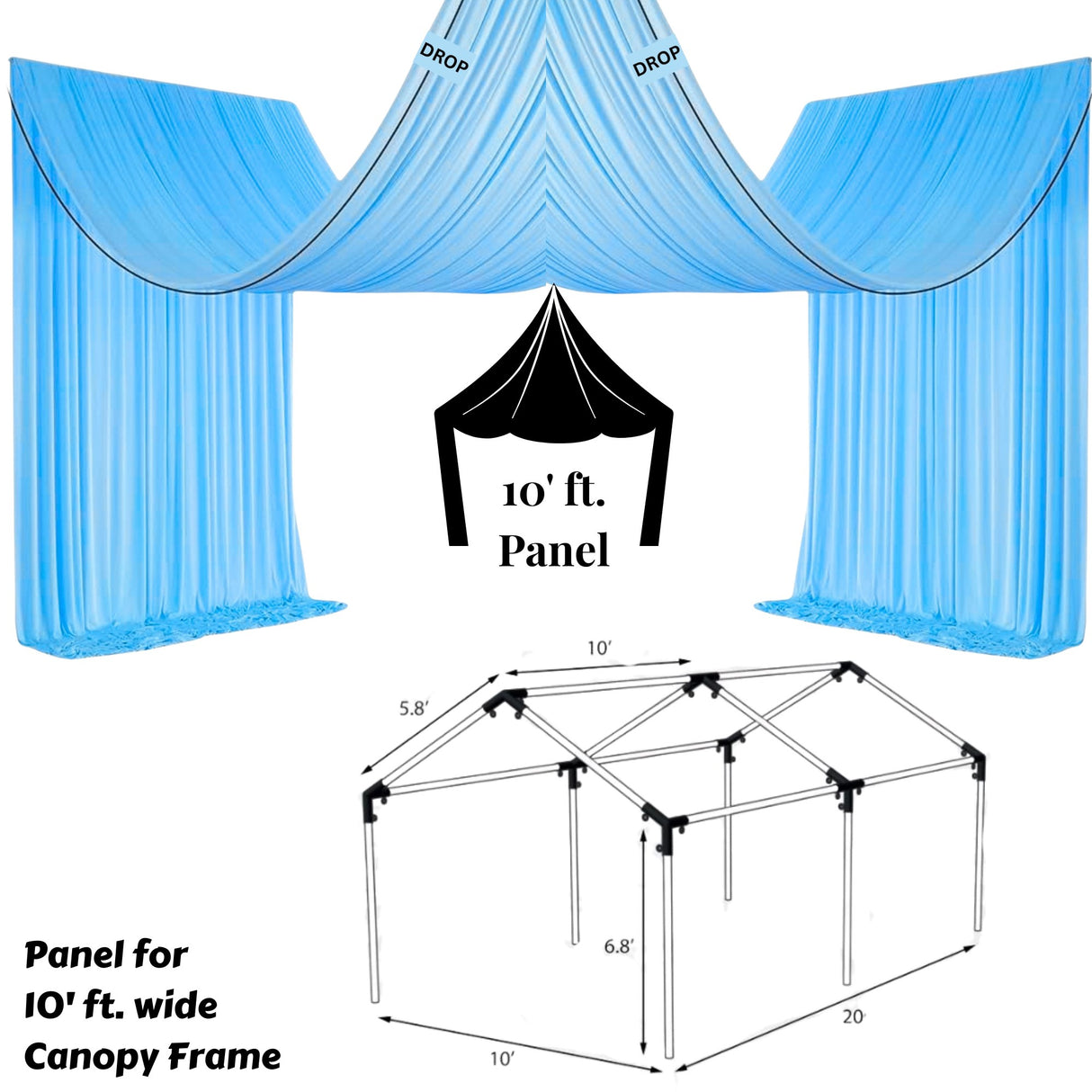 Premium Kiana Interlock Poly Canopy Draping Panel (Made in USA)