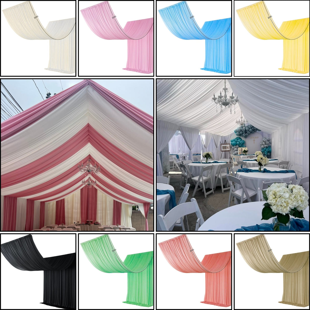 Premium Kiana Interlock Poly Canopy Draping Panel (Made in USA)